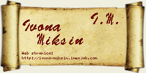 Ivona Mikšin vizit kartica